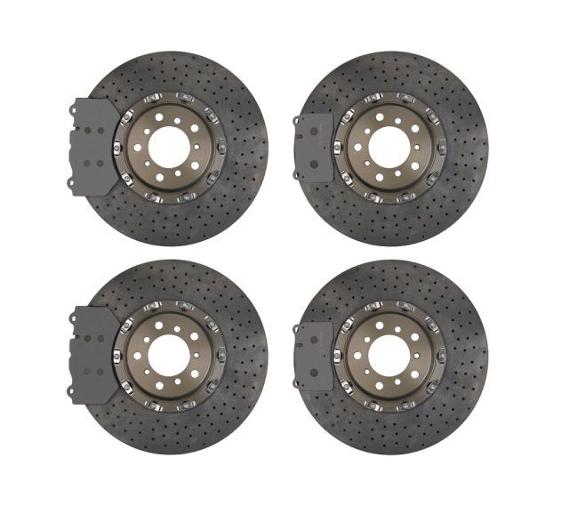 Brembo CCM-R discs pre-bedded and matched to specific friction materials.