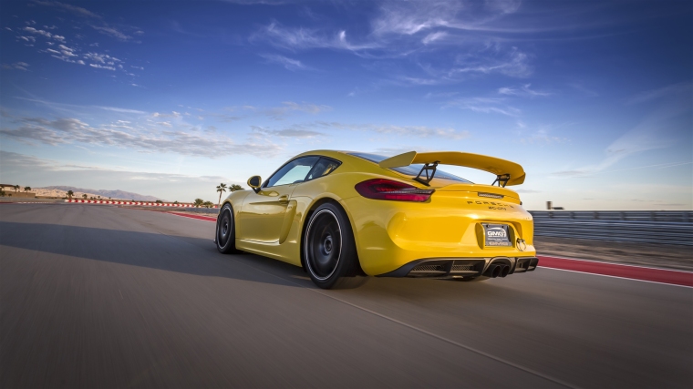 Cayman GT4 rear can get unsettled under braking. Photo: GMG Racing